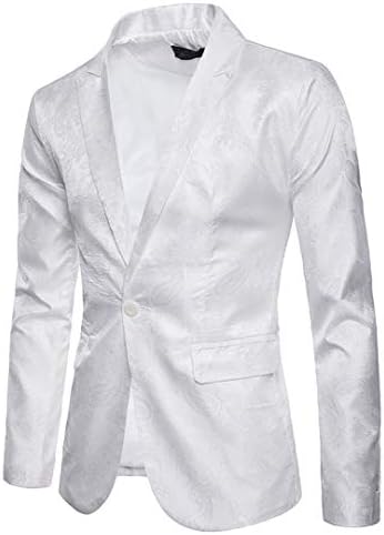 Mens Solid Color Business Dress Suit,One Button Slim Fit Formal Party Jacket Blazer