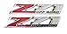 2pcs Z71 OFF Road Decals Emblems Badge 3D Replacement for GMC Chevy Silverado 1500 2500HD Sierra Suburban Colorado Chrome Red