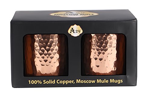 A29® Moscow Mule Solid 100 % Pure Copper Unlined Mug / Cup, Set Of 4 (16-Ounce/Set Of 4, Smooth) (765857888491)