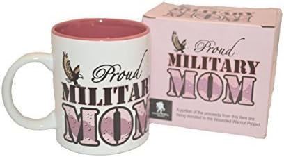 Proud Military Mom Ceramic Coffee Mug, 10 Oz, Gift Boxed by worldwidebasix