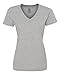 Fruit of the Loom womens 5 oz. 100% Heavy Cotton HD V-Neck T-Shirt(L39VR)-ATHLETIC HEATHER-XL