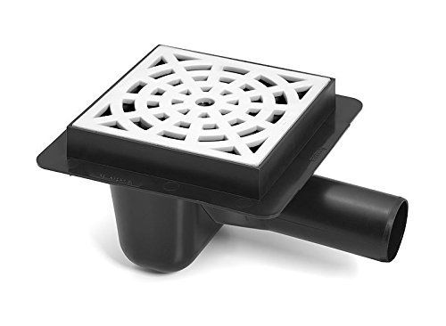 Sewerage Plastic Floor Ground Drain with White Round Pattern Grid 50mm Pipe Diameter