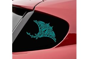 Slap-Art Tribal Stingray Vinyl Decal Sticker (Teal)