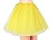 v28 Women's, Teen, Adult Classic Elastic 3, 4, 5 Layered Tulle Tutu Skirt (One Size, 4Layer-Yellow)