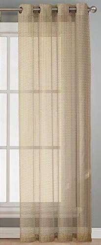 Akshaan Texo Fab Sheer Curtains 9 Feet Long Door and Window | Net Curtain | Semi Transparent Tissue Screens Parda | Eyelet Ring Parde (4 x 9 feet, Cream, 1pc Only)