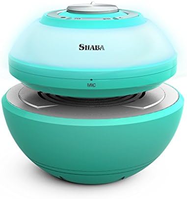 SHABA Mood Light Portable Bluetooth Speaker with HD Sound and Bass, FM Radio, TF Card Playing, Auxiliary Connection, Headphone Output, Build-in Mic for Hands Free Speakerphone and Recorder (Green)