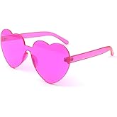 YooThink Love Heart Shaped Sunglasses for Women Colorful Rimless Sunglasses Party Sunglasses