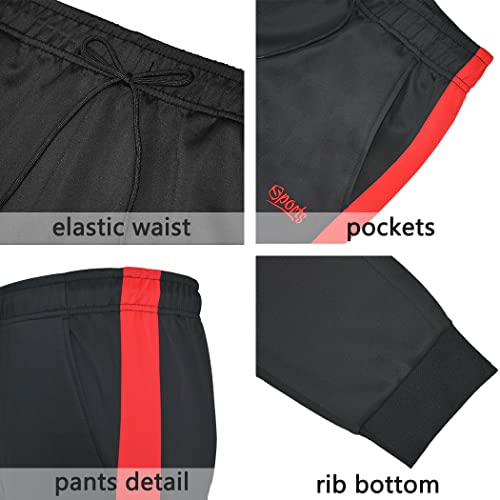 Men\'s Activewear 2 Pieces Ful Zip Tracksuits Sets Patchwork Sweat Suit Red Small