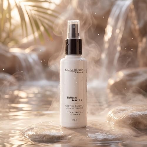 Bruma Fixadora Matte Facial – Controle da Oleosidade, Efeito Matte Natural e Fixação da Maquiagem, 140ml .KAUSE BE