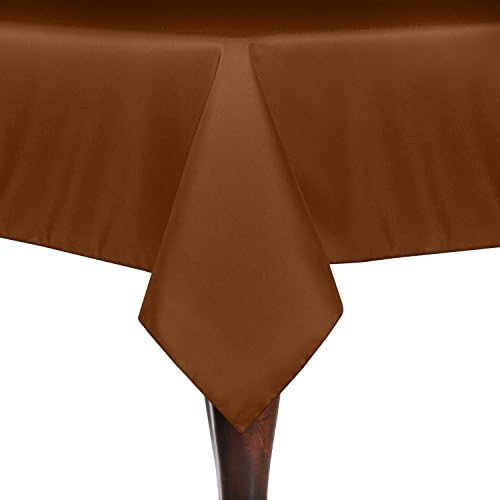 Ultimate Textile 72 x 72-Inch Square Polyester Linen Tablecloth Copper Brown