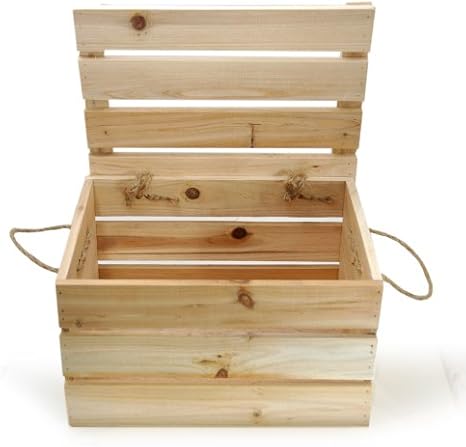Caja de madera caja de almacenaje con tapa basculante: Amazon.es: Hogar