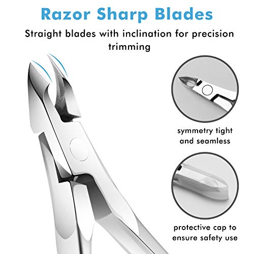 Cuticle Trimmer Cuticle Clippers - INFELING Cuticle Cutter Professional Stainless Steel Cuticle Remover Cuticle Nipper Scissor Super Sharp Pedicure Manicure Tools for Fingernails and Toenails - Thumbnail 3
