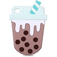 Baby Silicone Teether,Sensory Chew Toys,BPA Free Soft and Effective Infant Teething Pain Relief Toys,Freezer Safe,Food Grade Silicone,Best Shower Gift for Boys and Girls (Bubble Tea)