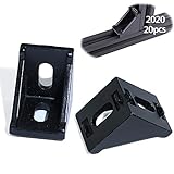 Boeray 20pcs 2028 Black Aluminum Corner Bracket for 2020 Aluminum Extrusion Profile Slot 6mm
