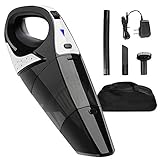 Hikeren Car Vacuum Cleaner, DC 12-Volt 106W 4300-4500PA Handheld Wet&Dry Multifunctional Auto Vacuum Cleaner, 16.4FT(5M) Power Cord with LED Light Stainless Steel HEPA Filter, One Carry Bag (Black)
