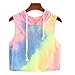 haoricu Women Vest, 2017 Women Fashion Rainbow Print Hooded Crop Sleeveless Short T Shirt Tops (Asian Size:S, Blue)