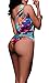 Lovaru Women's New Colorful Dyeing Bikini One Piece Swimsuit+Ponchos Cover Ups, Blue, X-Large