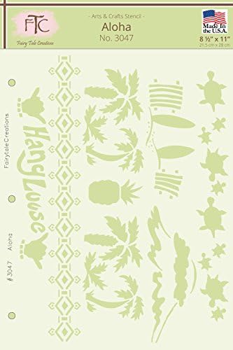 Fairytale Creations Aloha Stencil, 8.5" L x 11" H