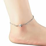 Sobly Jewelry Womens Stainless Steel angel Wings Anklet Adjustable Link Anklets Bracelet Barefoot Beach Foot Jewelry with CZ