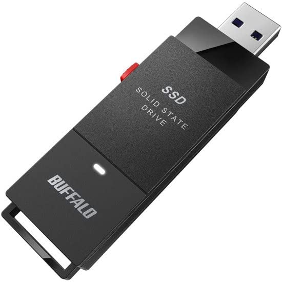 バッファロー SSD-PUT1.0U3BC/D [外付けSSD ポータブル USB3.2 Gen1 スティック型 TV録画対応 1.0TB ブラック]商品画像
