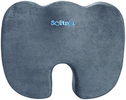 Softnia Coccyx Orthopedic 100% Premium Quality High Density Memory Foam Gray Seat Cushion