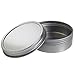 2 oz Metal Steel Tin Flat Container with Tight Sealed Twist Screwtop Cover (8 pack) + Labels