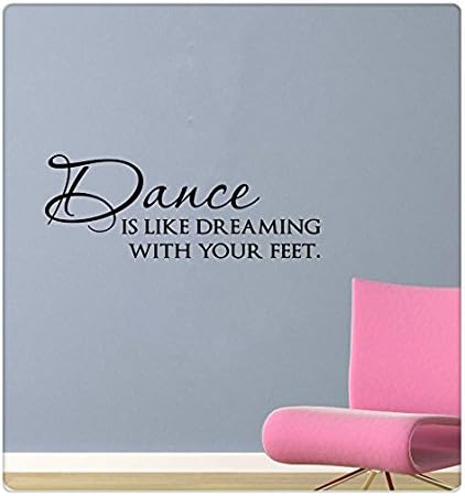 Wall Sticker 30" Dance Is Like Dreaming With Your Feet Jazz Ballet Music Wall Decal Sticker Art Mural Home Décor Quote