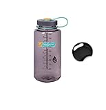 Bike A Mile Nalgene Tritan 32oz Wide Mouth BPA-Free Water Bottle Including A Removable SplashGuard (Aubergine, 32-Ounces)