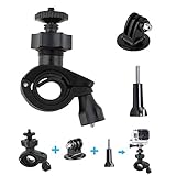 TEKCAM Action Camera Bike Mount Holder 360 Degree Rotatable Motorcycle Bicycle Rod Bar Handlebar Clamp Mount Bracket Compatible for Gopro Hero 7 6 5 AKASO EK7000 4K Apeman Campark Crosstour Camera