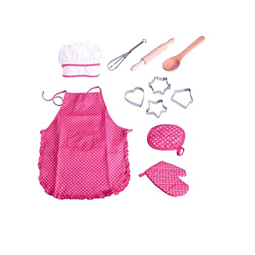 LjzlSxMF Chef-Set für Kinder Backschürze Set Kleinkind Spielküche verkleiden Kinder Chef Kostüm Rollenspiel für Kinder… – Bild 6