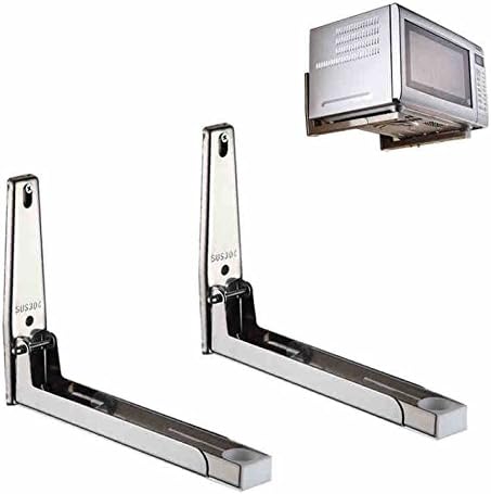 Goodfure Sturdy Foldable 304 Stainless Shelf Rack for Microwave Oven Wall Mount Bracket Load 130lb