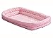 MidWest Homes for Pets Intermediate QuietTime Double Bolster Pet Bed, Pink Plush 36-Inch Crate Mat with Stacked Bolsters, Machine Wash, Secure Fit with Elastic Straps