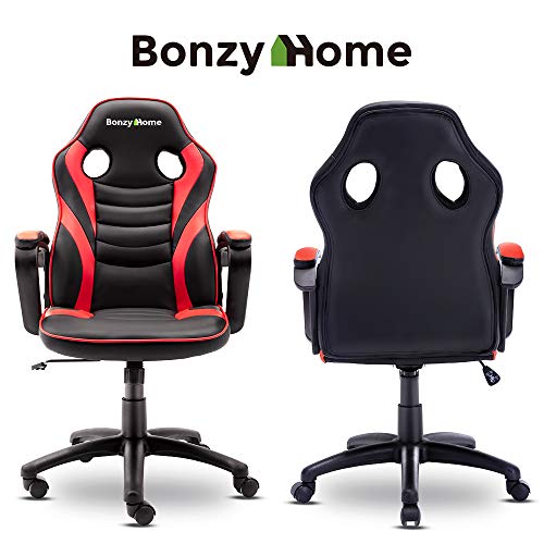 Bonzy Home Computer Gaming Chair Ergonomic Recliner Computer Chair Leather Racing Style Office 