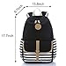 Aiduy School Backpack, Student Canvas Bookbag Lightweight Laptop Bag for Teen Boys and Girls (Black)