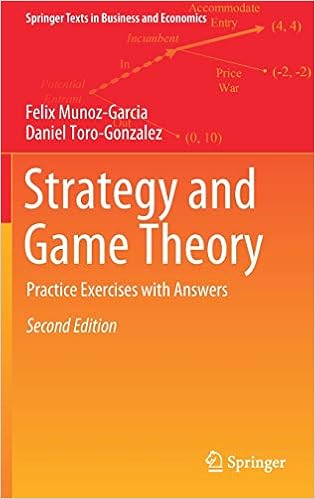 Strategy And Game Theory Practice Exercises With Answers Springer Texts In Business And Economics Munoz Garcia Felix Toro Gonzalez Daniel 9783030119010 Books