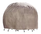 Duck Covers Elite Round Patio Table & Chair Set Cover with Inflatable Airbag to Prevent Pooling, 90-Inch