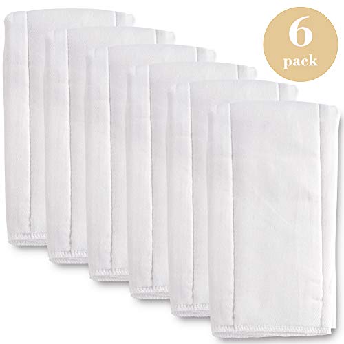 Fasoar Cloth Diapers Covers 6 ply Cotton Washable for Babies and Toddlers Multi-Use (10-35 lbs) 6 Pack