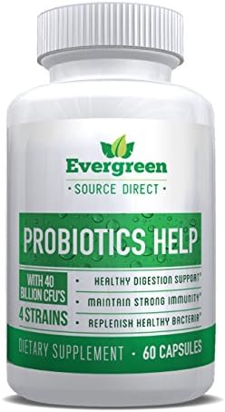 Probiotic Help by Evergreen Source Direct. Recommended All Natural Probiotic with 40 Billion CFU's, Improve Digestion, Bowel Regularity and Increase Energy!