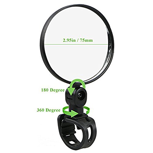 Do4U Bike Mirrors, 2pcs Bicycle Cycling Rear View Mirrors Adjustable Rotatable Handlebar Mounted Glass Convex Mirror for Mountain Road Bike (2pcs)