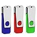 Aiibe 3 Pack USB Flash Drive - 64GB Thumb Drive with Red, Green, Blue Colors