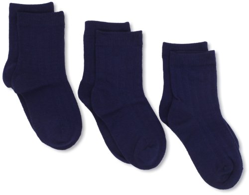 Jefferies Socks Little Boys' Rib Crew Socks  (Pack of 3), Navy, Toddler