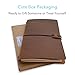 Refillable Leather Travelers Notebook - Standard Size Travel Journal with Lined Insert, 8.5 x 4.5 Inches, Brown
