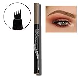 Quick Drying Waterproof Eyebrow Tattoo Pen,ROMANTIC BEAR Brow Makeup Pencil with 4 Super Fine Fork Tips (BLONDE)