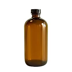 GPK4ALL 16oz 473ml Amber Boston Round Bottle with