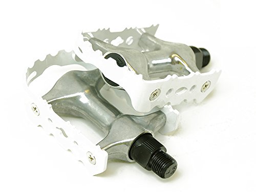 Pédales de vélo anodisées en Aluminium Blanc