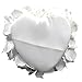 15x13cm Wedding Ring Pillow White Romantic Flower Girl Baskets Rose Wedding Ring Box Rose Heart Favors Wedding Ring Pillow with Elegant Satin Flora Jewelry Case Wedding Accessories