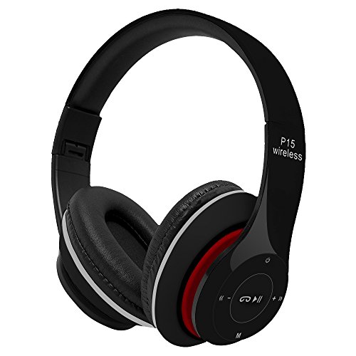 Wish House Bluetooth Headphones Over Ear, Hi-Fi Stereo Wireless Headset, Foldable, Soft Memory-Protein Earmuffs, w/ Built-in Mic and Wired Mode for PC/ Cell Phones/ TV