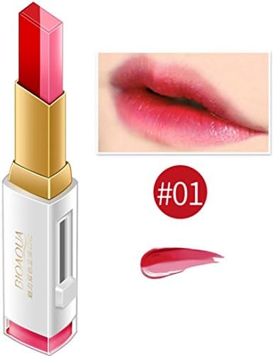 Sefter 3D Lipstick three-dimensional square gradient two-color Double Diting Lip Lingerie Makeup Cosmetic for Girlfriend Gift (A)