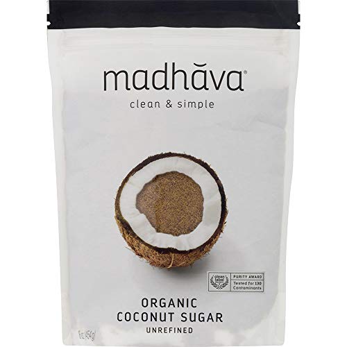 Madhava Naturally Sweet Organic Pure & Unrefined Coconut Sugar, 16 Ounce (Pack of 3)