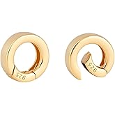 PH PandaHall 2pcs 925 Sterling Silver Spring Clasp Gold Spring Gate Rings, 10mm Round Spring Ring Clasp Necklace Shortener Clasp Connector for Pendents Bracelets Anklet Jewelry Making